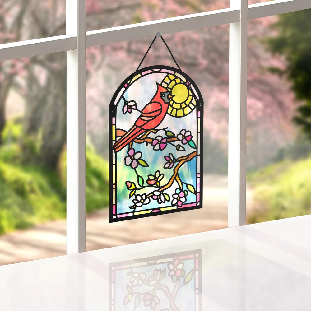 Lovepop Cheerful Cardinal Suncatcher Card