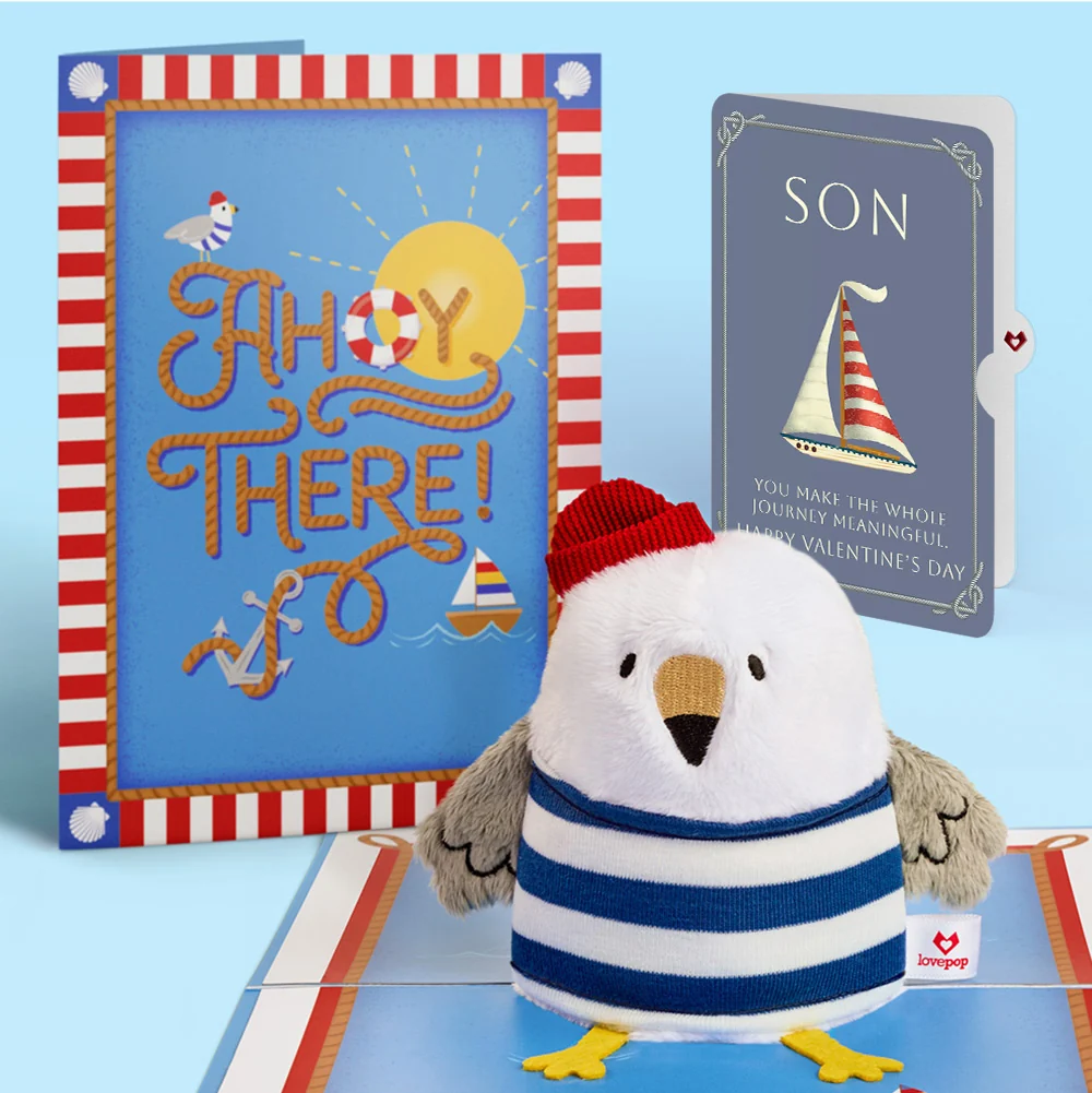 Lovepop 'Ahoy There' Valentine Plushpop Card and Sentiment Set for Son