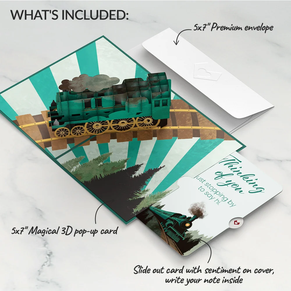 Lovepop Classic Train Thinking of You Pop-Up Card and Sentiment Set - Image 2