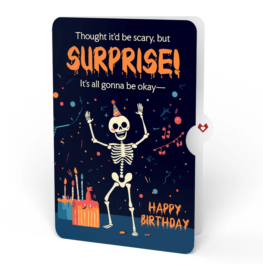 Lovepop Champagne Celebration Birthday Pop-Up Card and Surprise Skeleton Sentiment Set Bottle - Image 4
