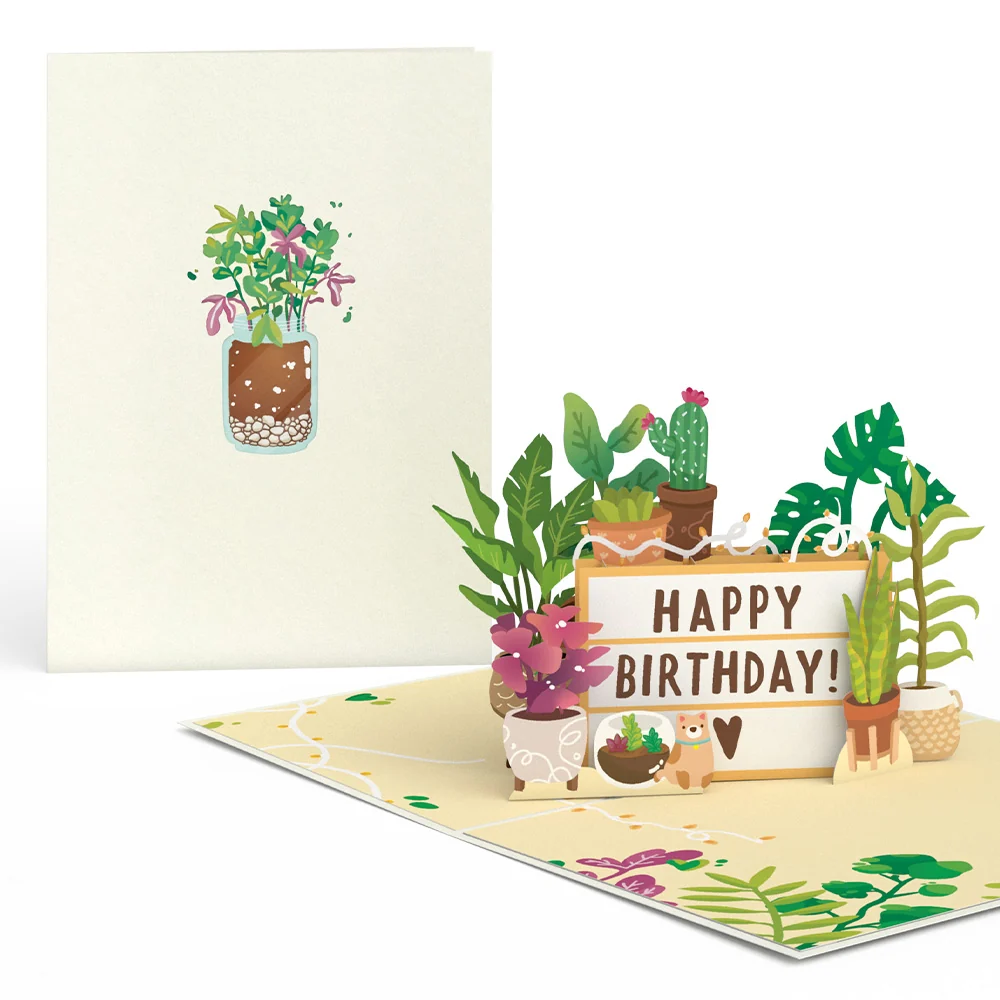 Lovepop Birthday Houseplants Pop-Up Card — SKU SB-41A7AF-9805FFEB432F03