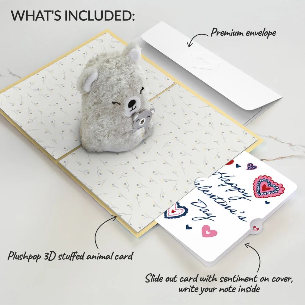 Lovepop 'Love You Most' Mama Bear Valentine Plushpop Card and Sentiment Set Cream - Image 2