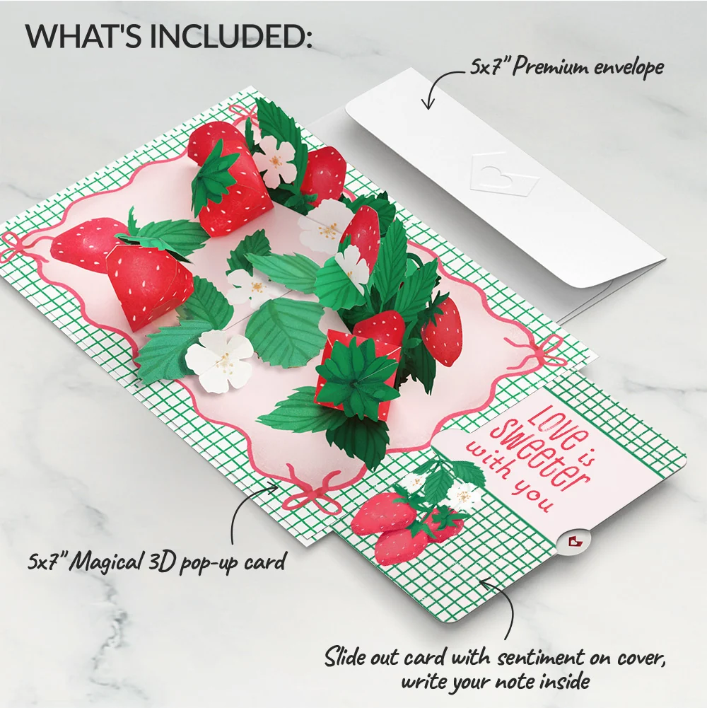 Lovepop Sweet Strawberry Patch Love Pop-Up Card and Sentiment Set - Image 2