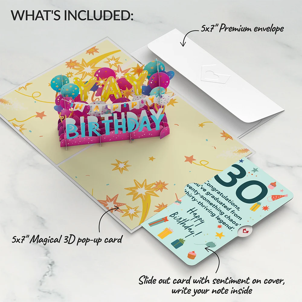 Lovepop 30th Birthday Celebration Pop-Up Card and Sentiment Set - Image 2