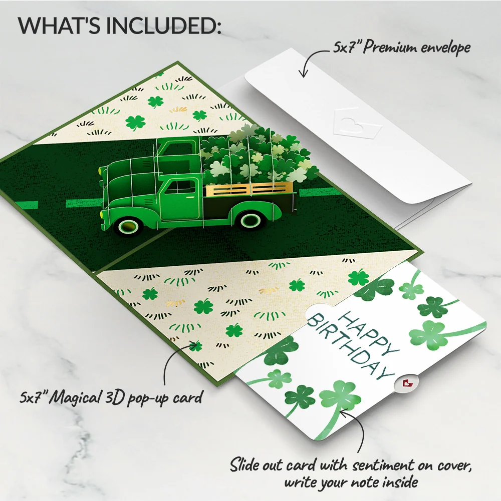 Lovepop Truckloads of Luck Birthday Pop-Up Card and Sentiment Set - Image 2
