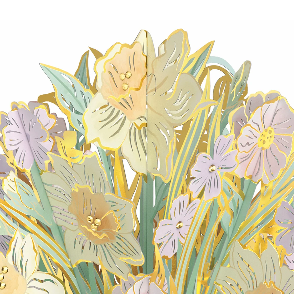 Lovepop Gilded Daffodil Mother’s Day Luxe Bouquet and Retro Bloom Sass Sentiment Set for Mom Vase - Image 3