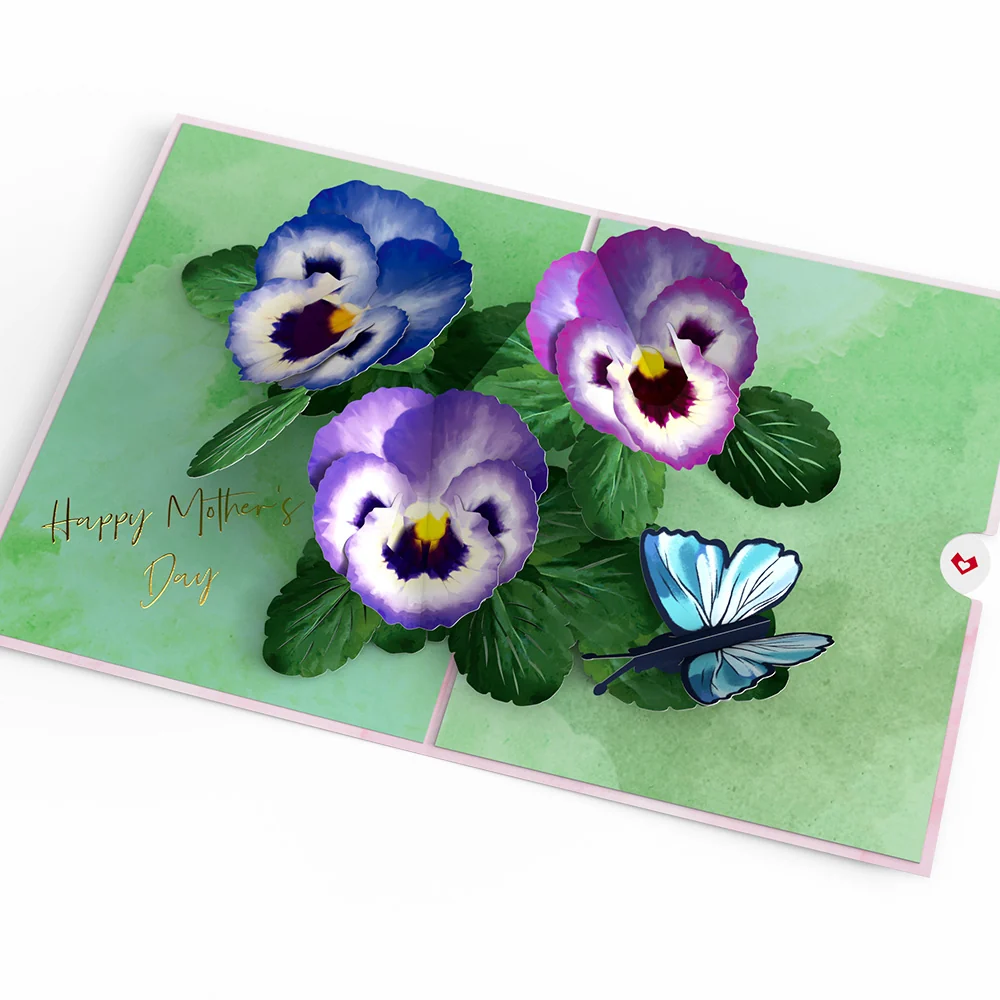 Lovepop Mother’s Day Pansies Pop-Up Card - Image 4