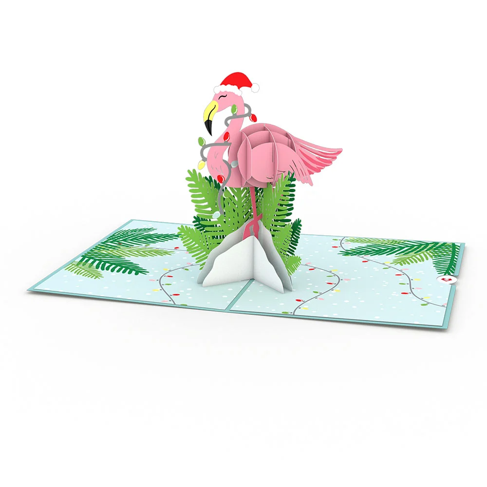 Lovepop Festive Flamingo Pop-Up Card - Image 3