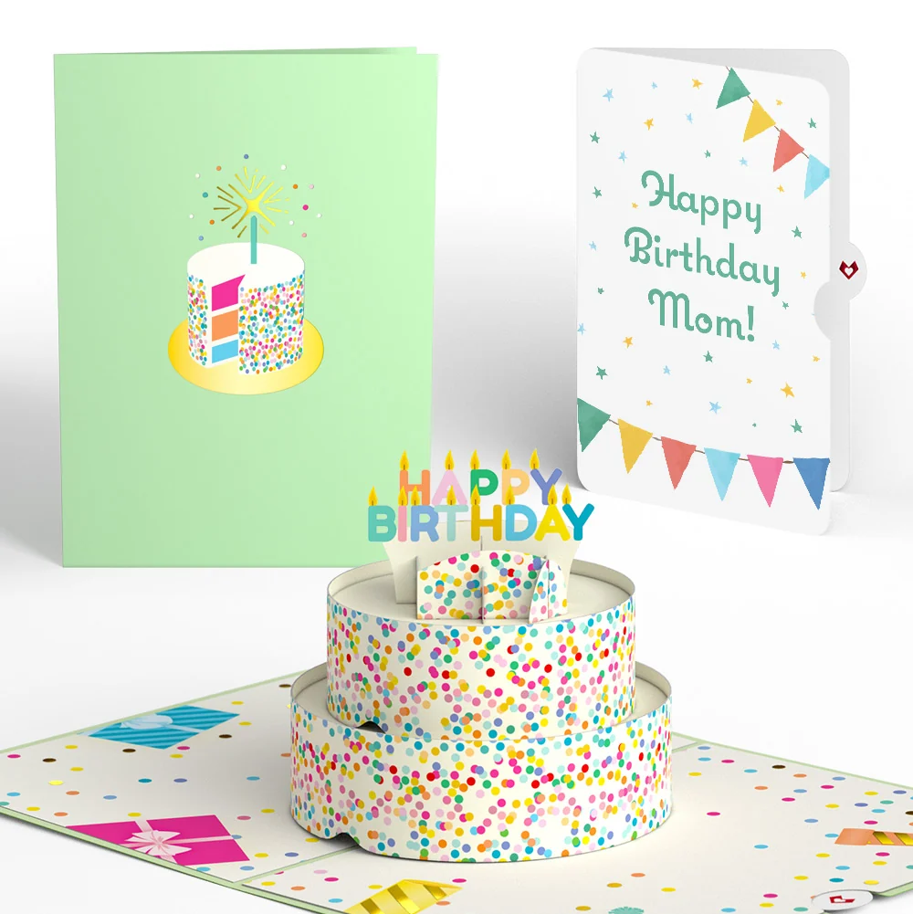 Lovepop Sprinkles Birthday Cake Pop-Up Card and Sentiment Set for Mom Candle
