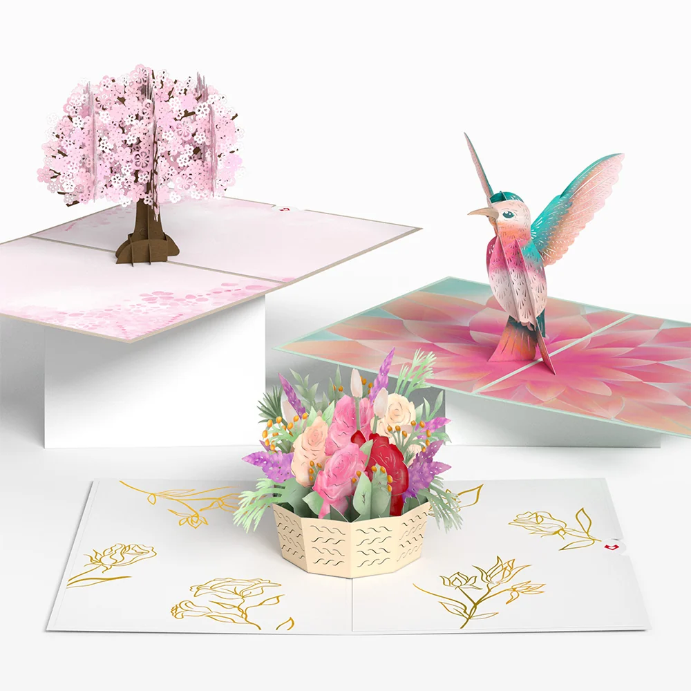 Lovepop Lovely Blooms 3-Pack Basket