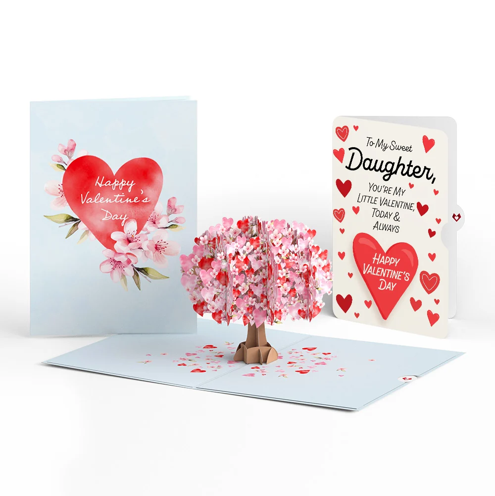 Lovepop Happy Valentine's Day Cherry Blossom Tree Pop-Up Card and Sentiment Set for Daughter