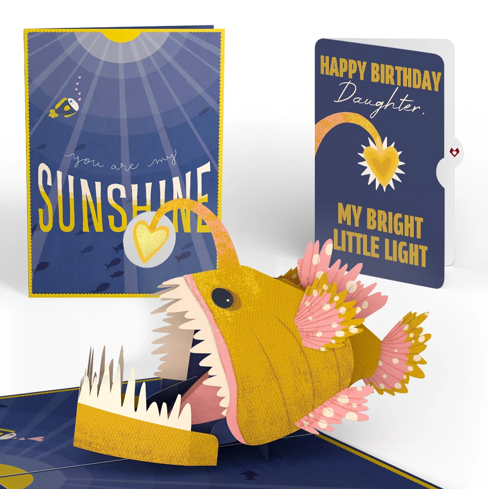 Lovepop You Are My Sunshine Anglerfish Birthday Pop-Up Card and Sentiment Set for Daughter