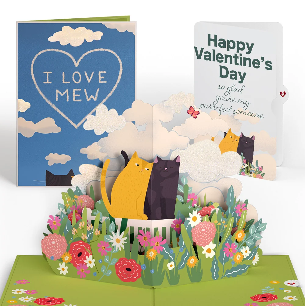 Lovepop I Love Mew Cats Valentine Pop-Up Card and Sentiment Set