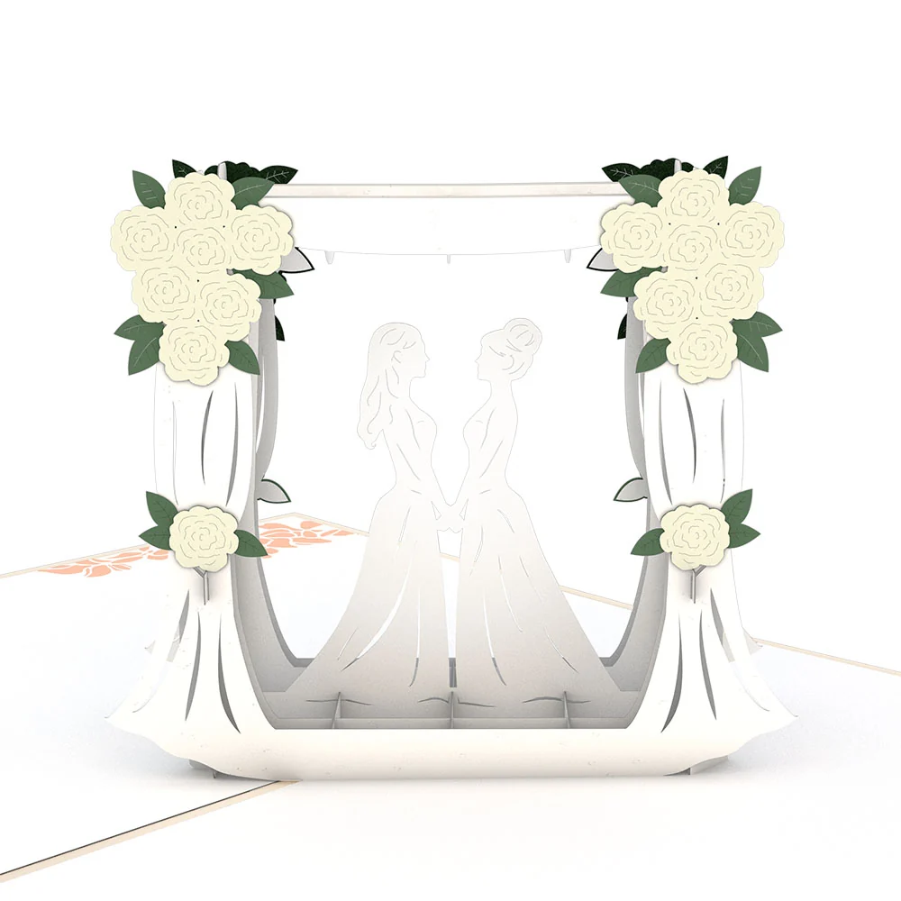 Lovepop Wedding Couple Same Sex Female Pop-Up Card - Image 2