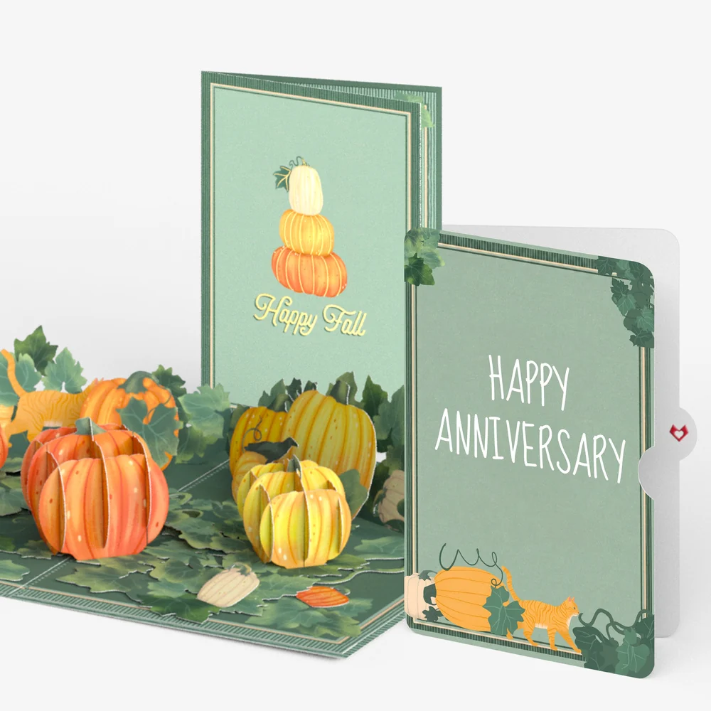Lovepop Happy Fall Pumpkin Patch Anniversary Pop-Up Card and Sentiment Set Cream