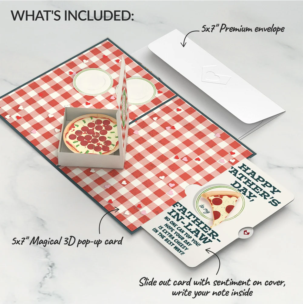 Lovepop Pizza Love Father's Day Pop-Up Card and Sentiment Set for Father-in-law - Image 2