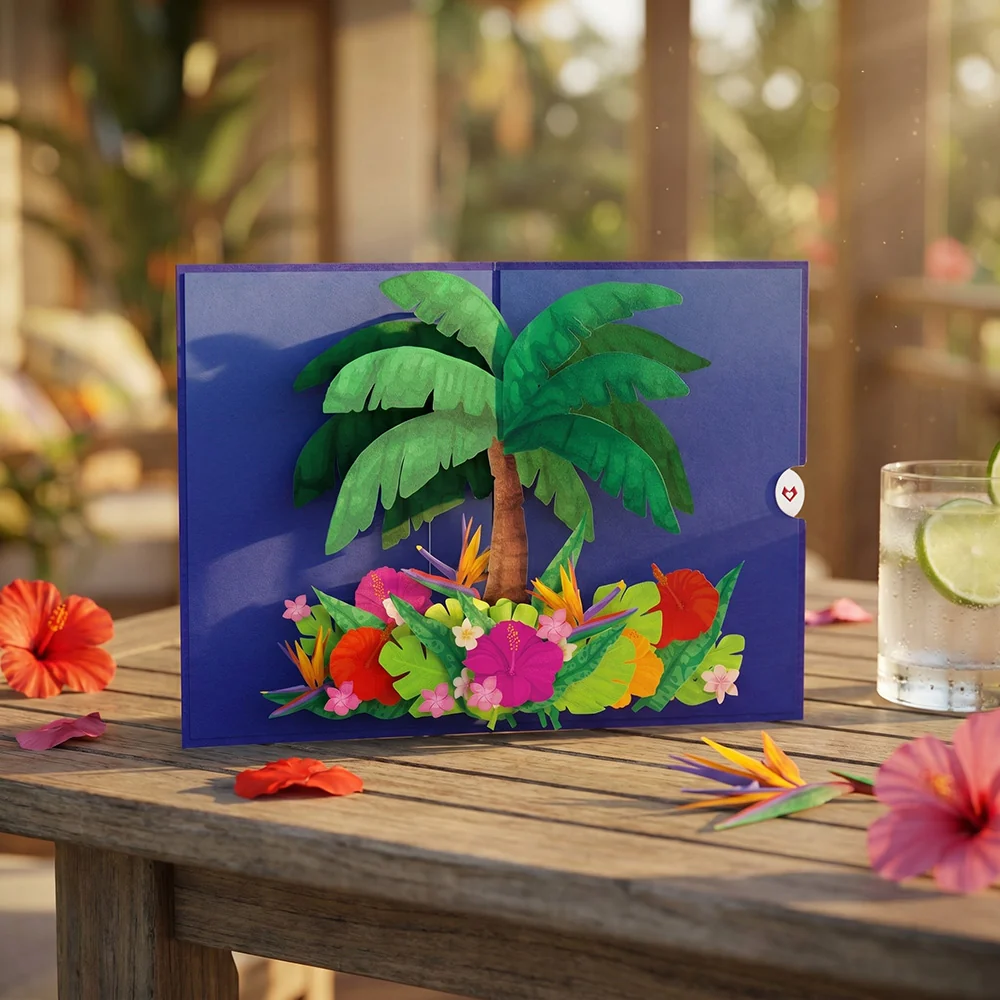 Lovepop Tropical Floral Palm Pop-Up Card - Image 2