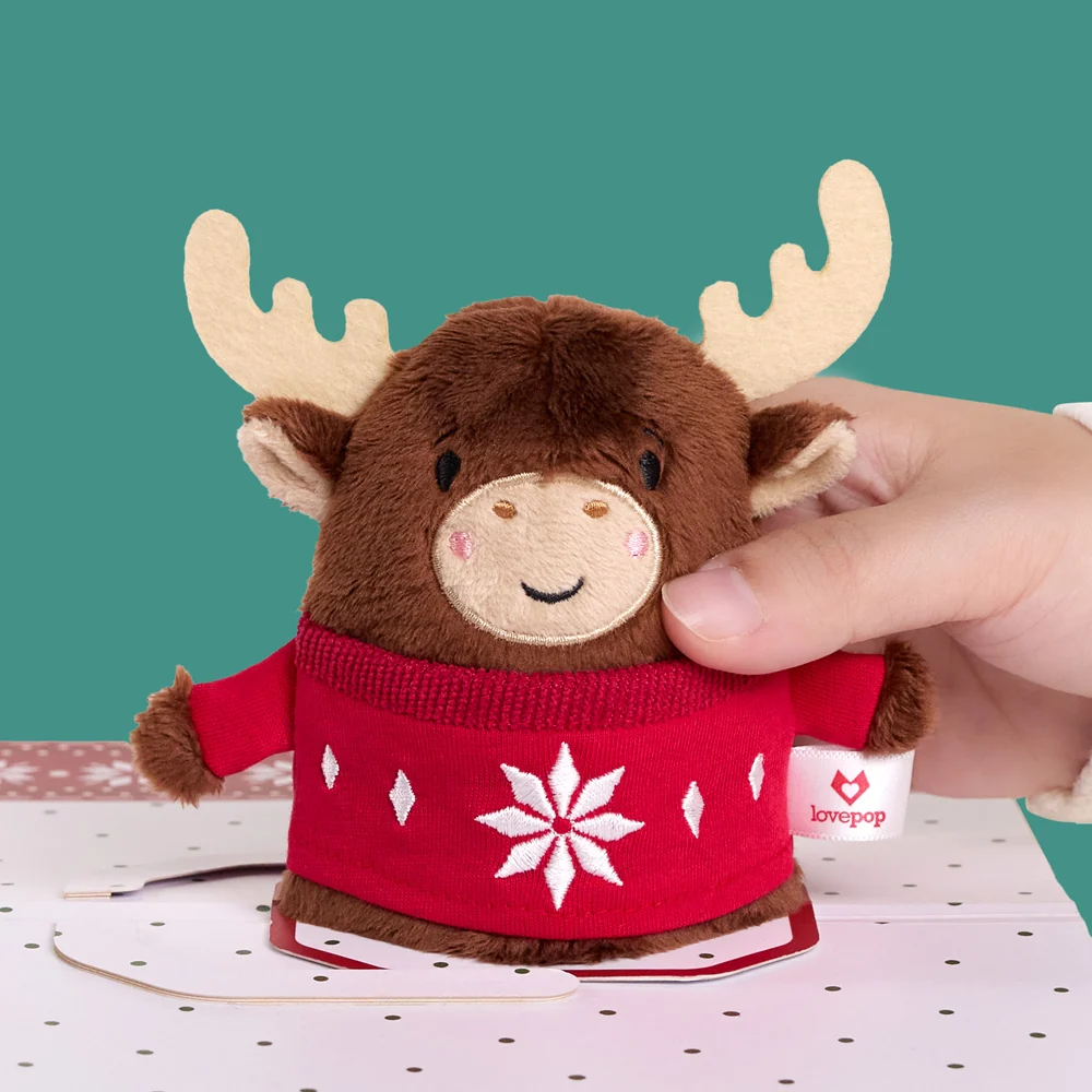 Lovepop Christmas Moose Plushpop Card - Image 2