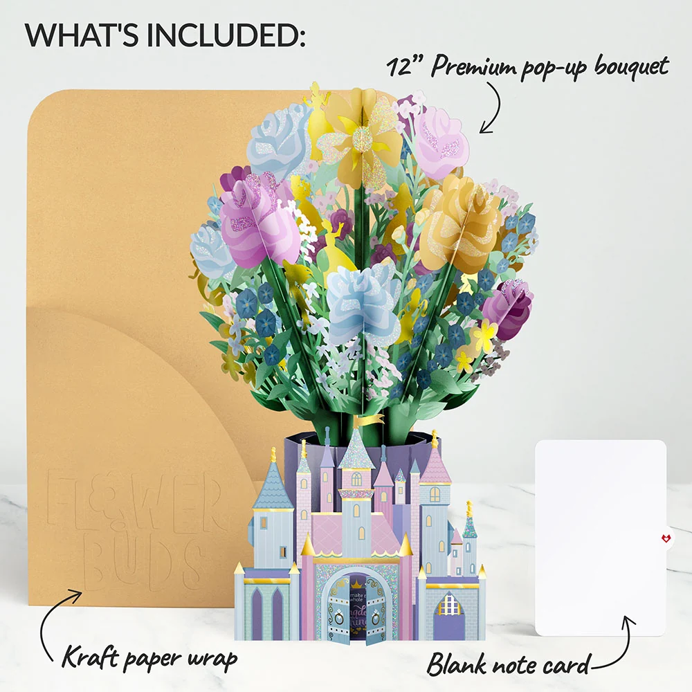 Lovepop Disney Princess You Make the Whole Kingdom Shine Glitter Flower Buds Bouquet - Image 7