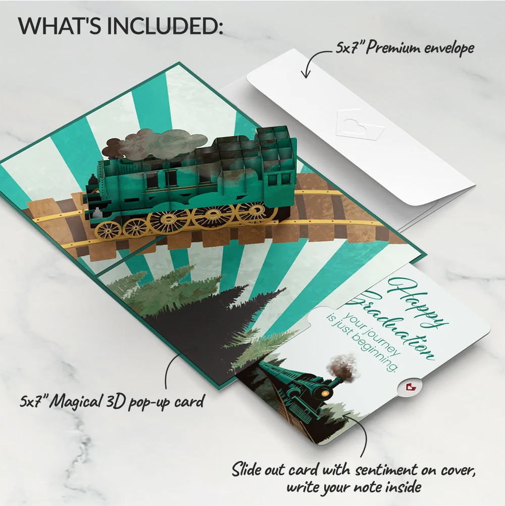 Lovepop Classic Train Graduation Pop-Up Card and Sentiment Set - Image 2