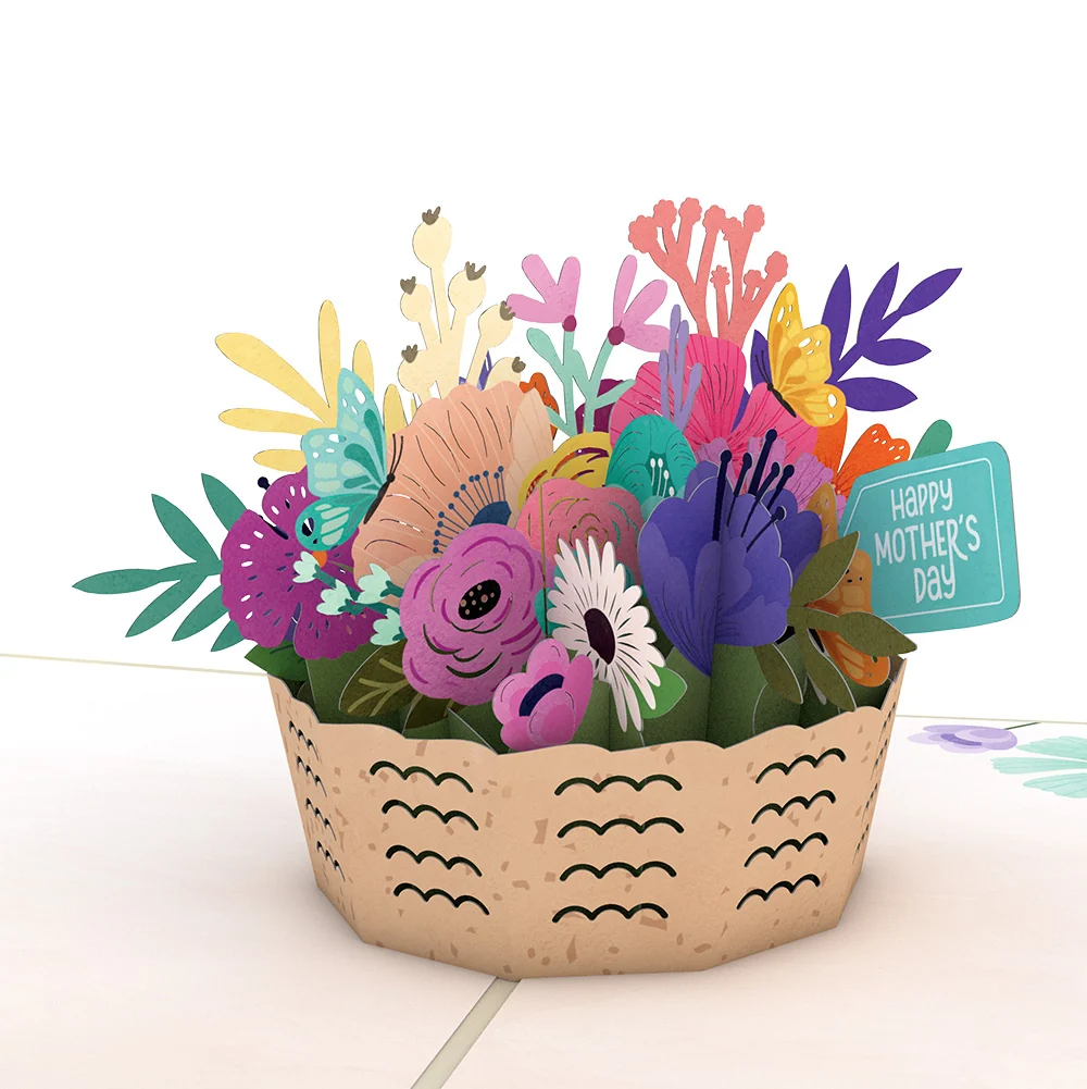 Lovepop Mother's Day Basket Pop-Up Card and Bold Petal Pattern Sentiment Set for Mom - Image 3