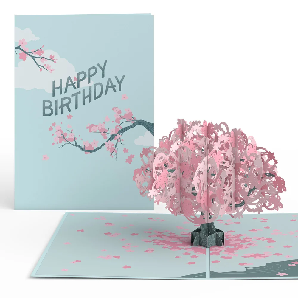 Lovepop Birthday Cherry Blossom Pop-Up Card and Suncatcher Bouquet Bundle - Image 2