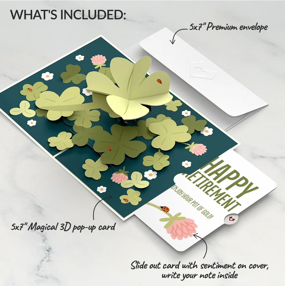 Lovepop Shamrock Fields Retirement Pop-Up Card and Sentiment Set Cream - Image 2