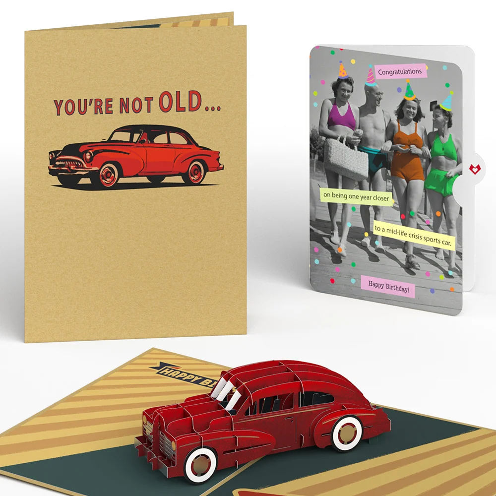 Lovepop Happy Birthday Classic Car Pop-Up Card and Sentiment Set — SKU SB-41A7AF-0973ACA2357825
