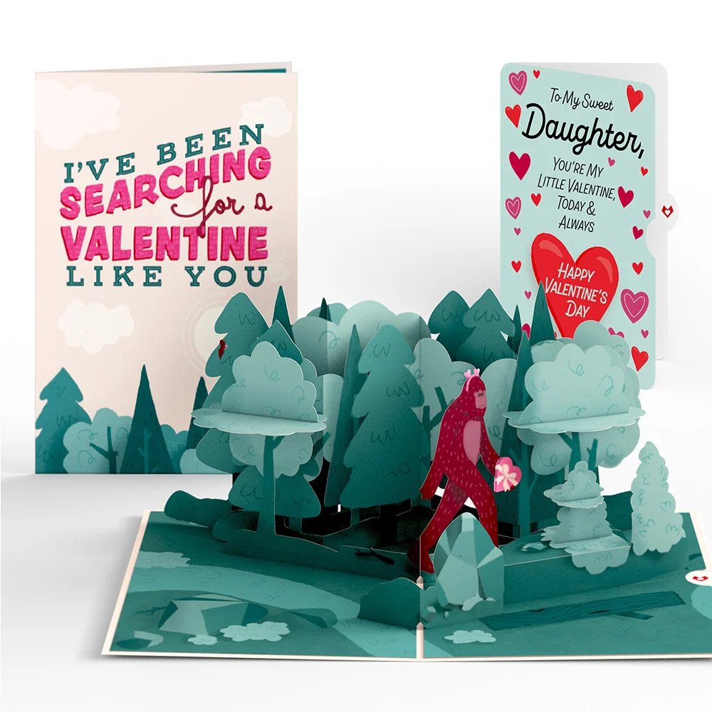 Lovepop Searching for a Valentine Like You Bigfoot Valentine Pop-Up Card and Sentiment Set for Daughter