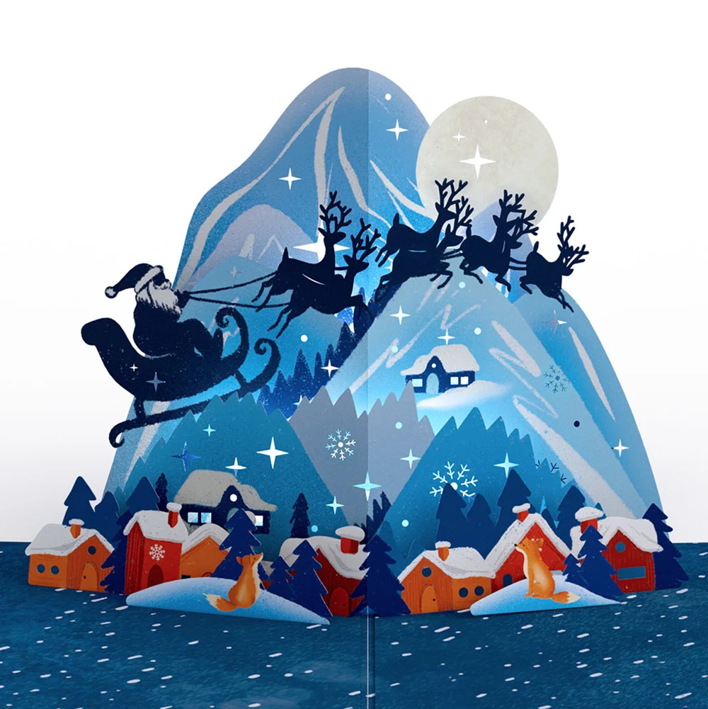 Lovepop Christmas Eve Sleigh Ride Music and Lights Pop-Up Card and Sentiment Set for Mom Cream - Image 3