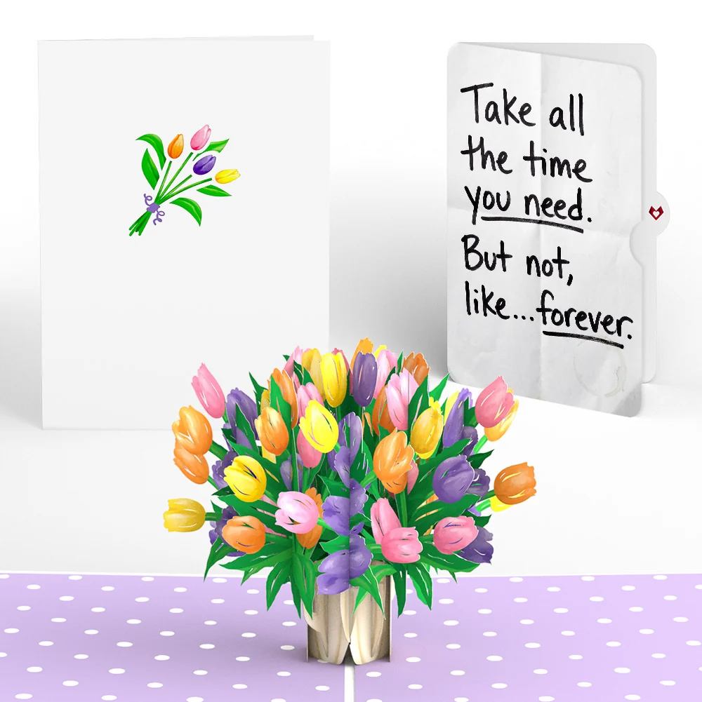 Lovepop Timeless Tulips Encouragement Pop-Up Card and Sentiment Set Vase