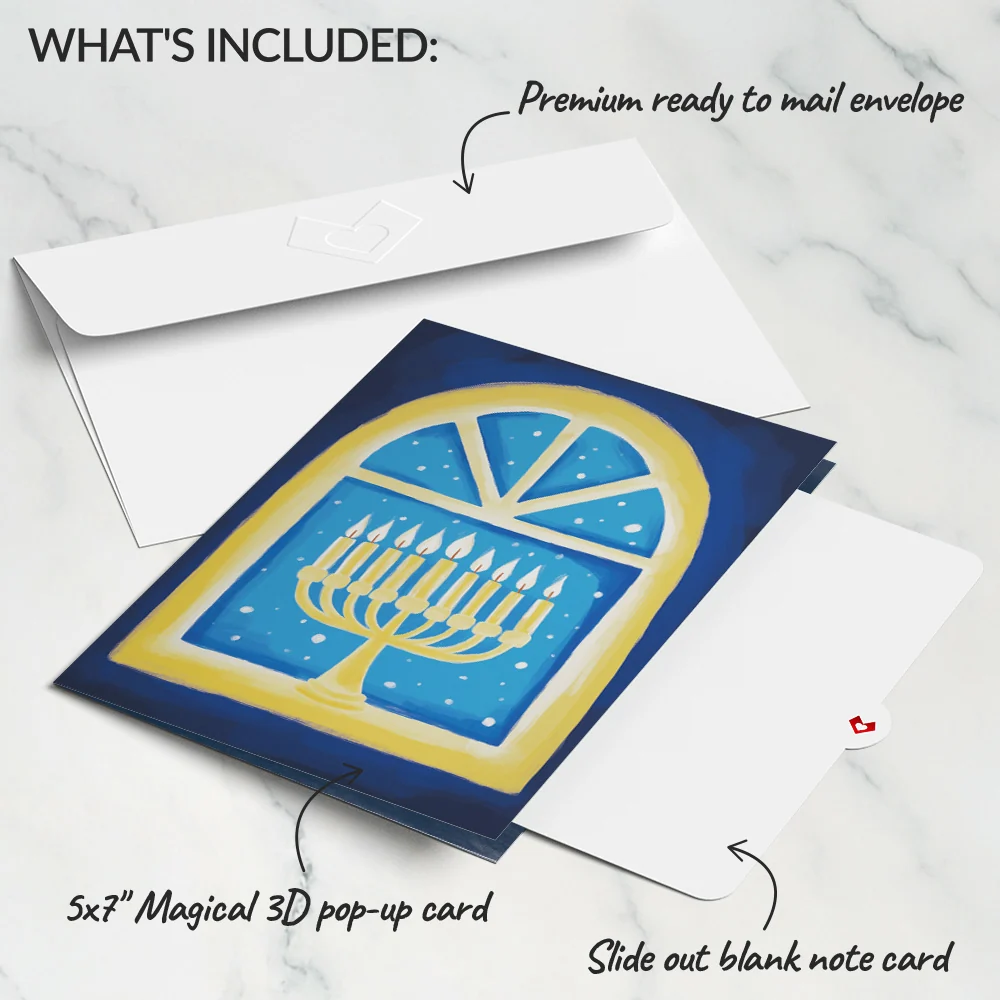 Lovepop Home for Hanukkah Light-Up Pop-Up Card - Image 7