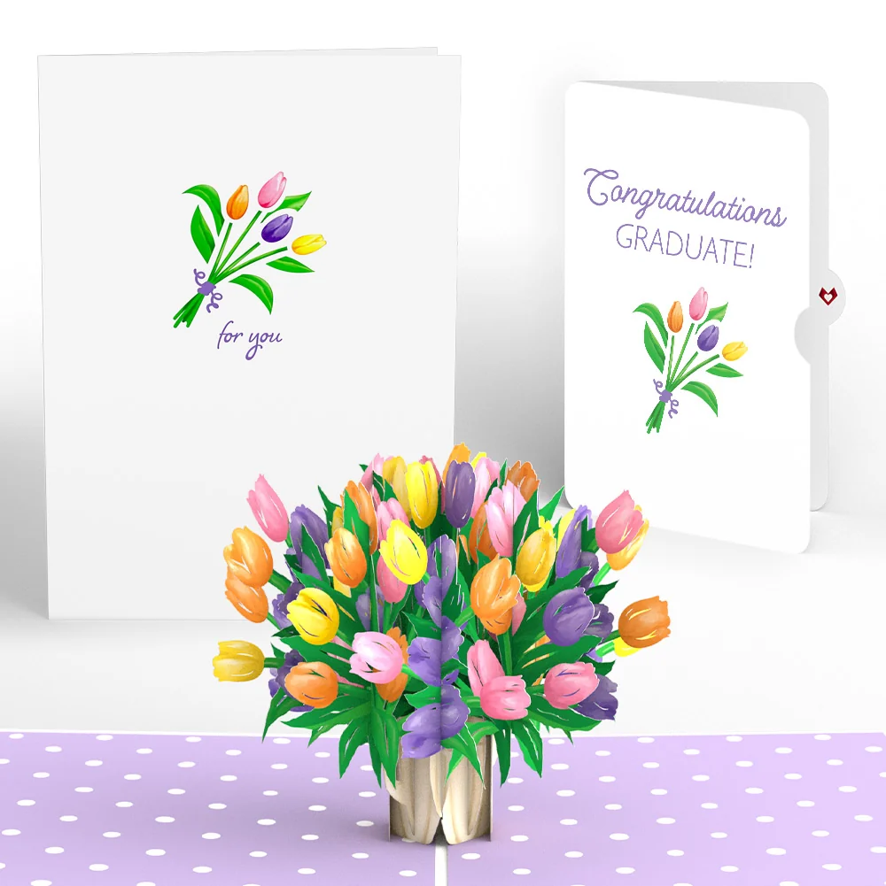 Lovepop Tulips Graduation Pop-Up Card and Sentiment Set Vase