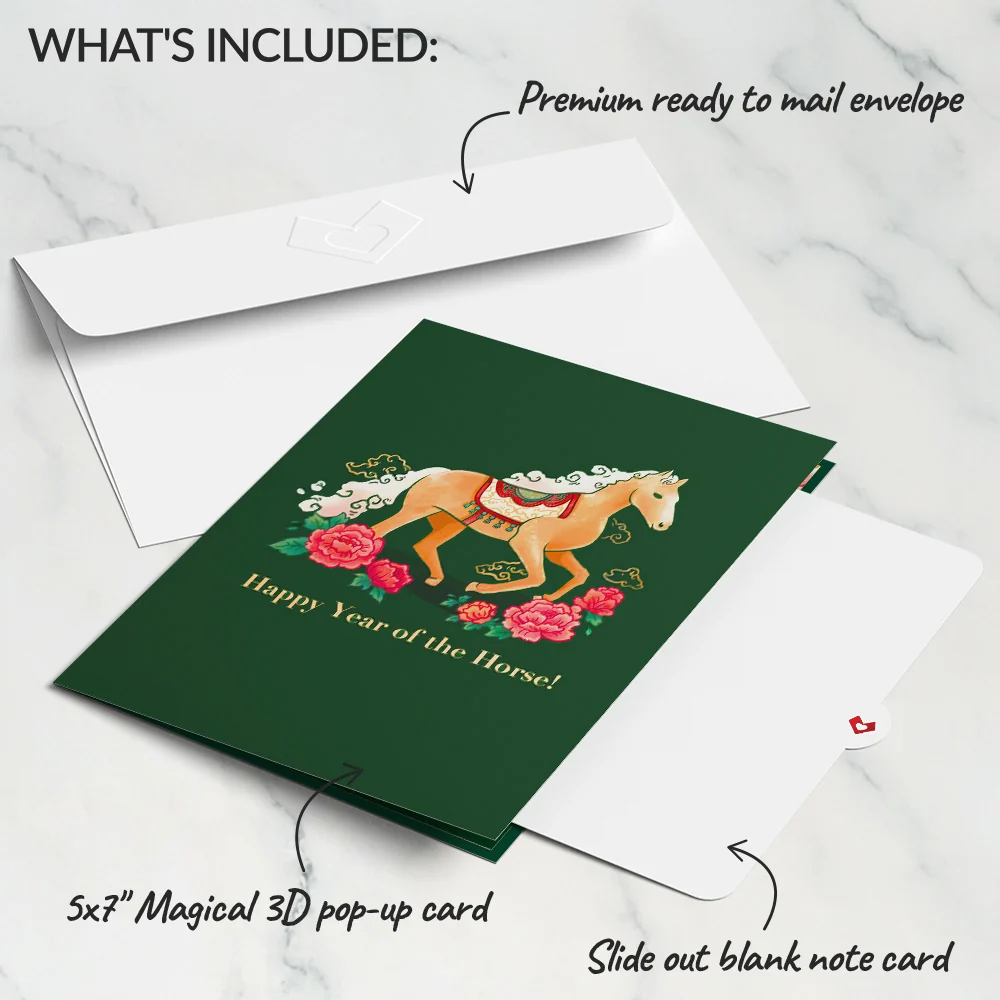 Lovepop Year of the Horse Lunar New Year Pop-Up Card - Image 5