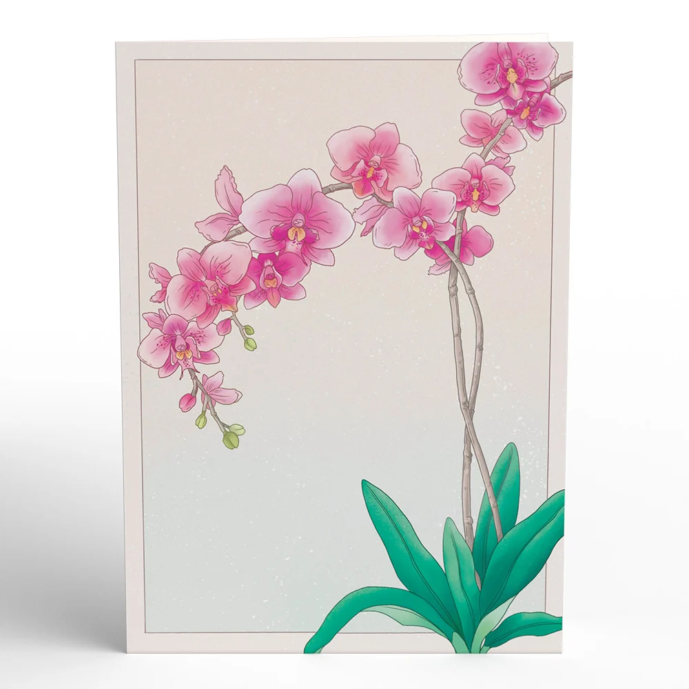 Lovepop Watercolor Orchid Pop-Up Card - Image 4