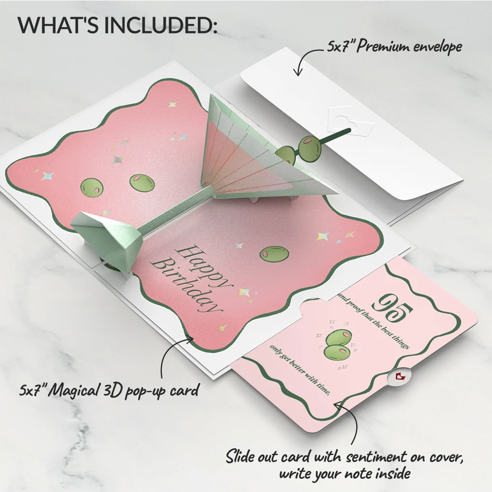 Lovepop Just a Tini Bit Older 95th Birthday Pop-Up Card and Sentiment Set - Image 2