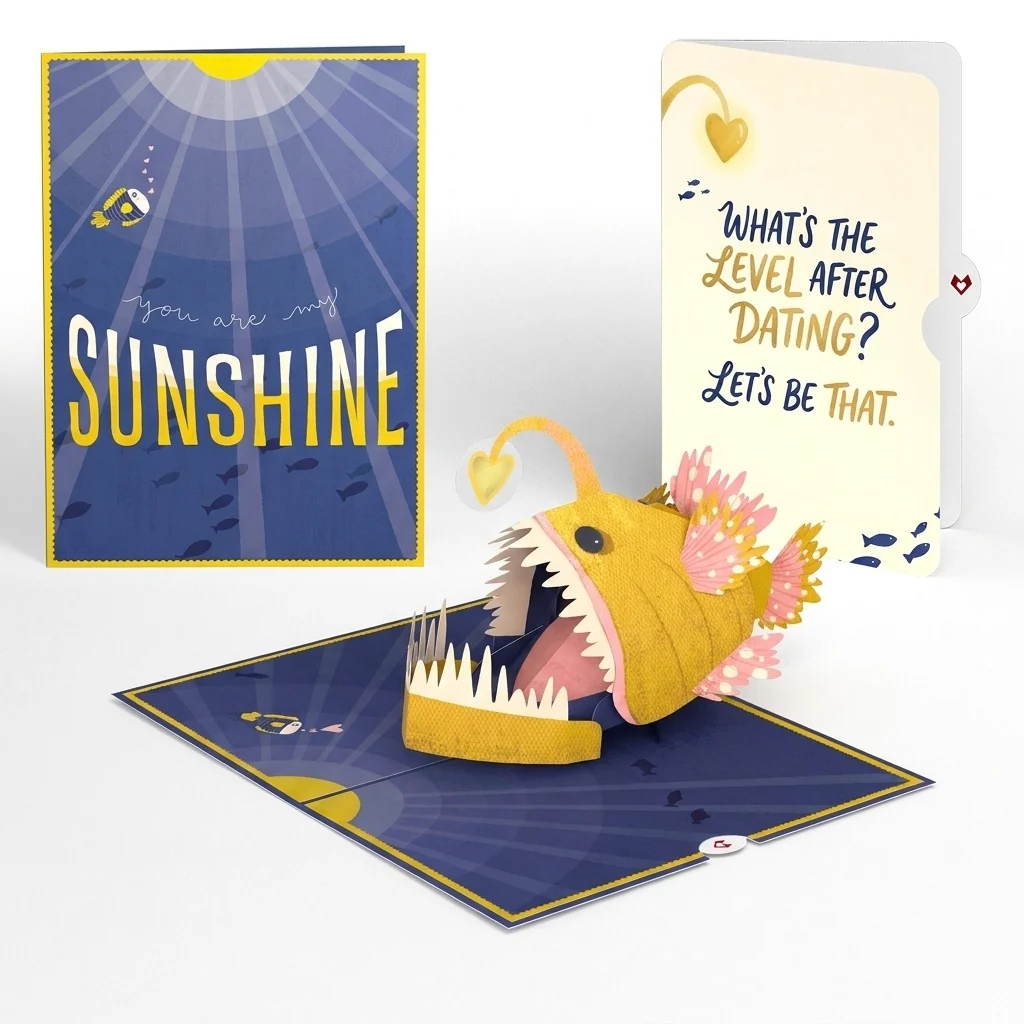 Lovepop You Are My Sunshine Anglerfish Love Pop-Up Card and Next Level Sentiment Set Cream