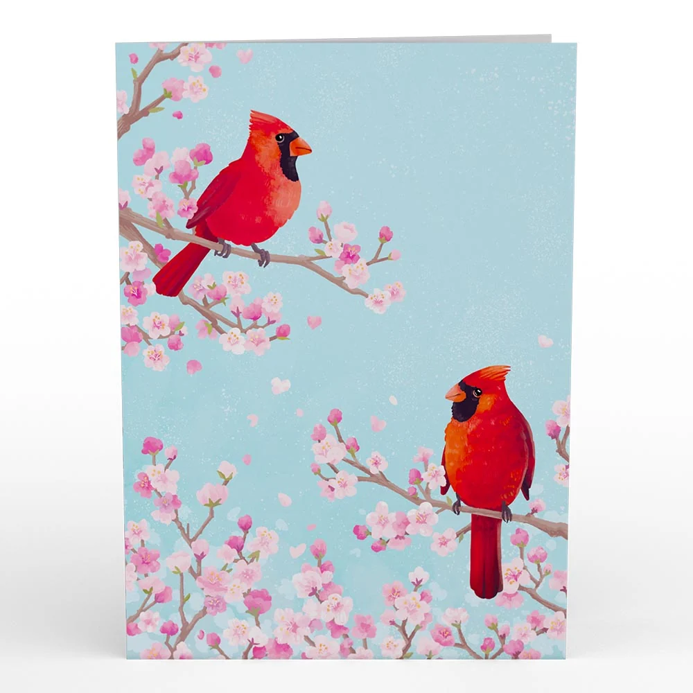 Lovepop Cherry Blossom Basket with Cardinals Pop-Up Card - Image 4
