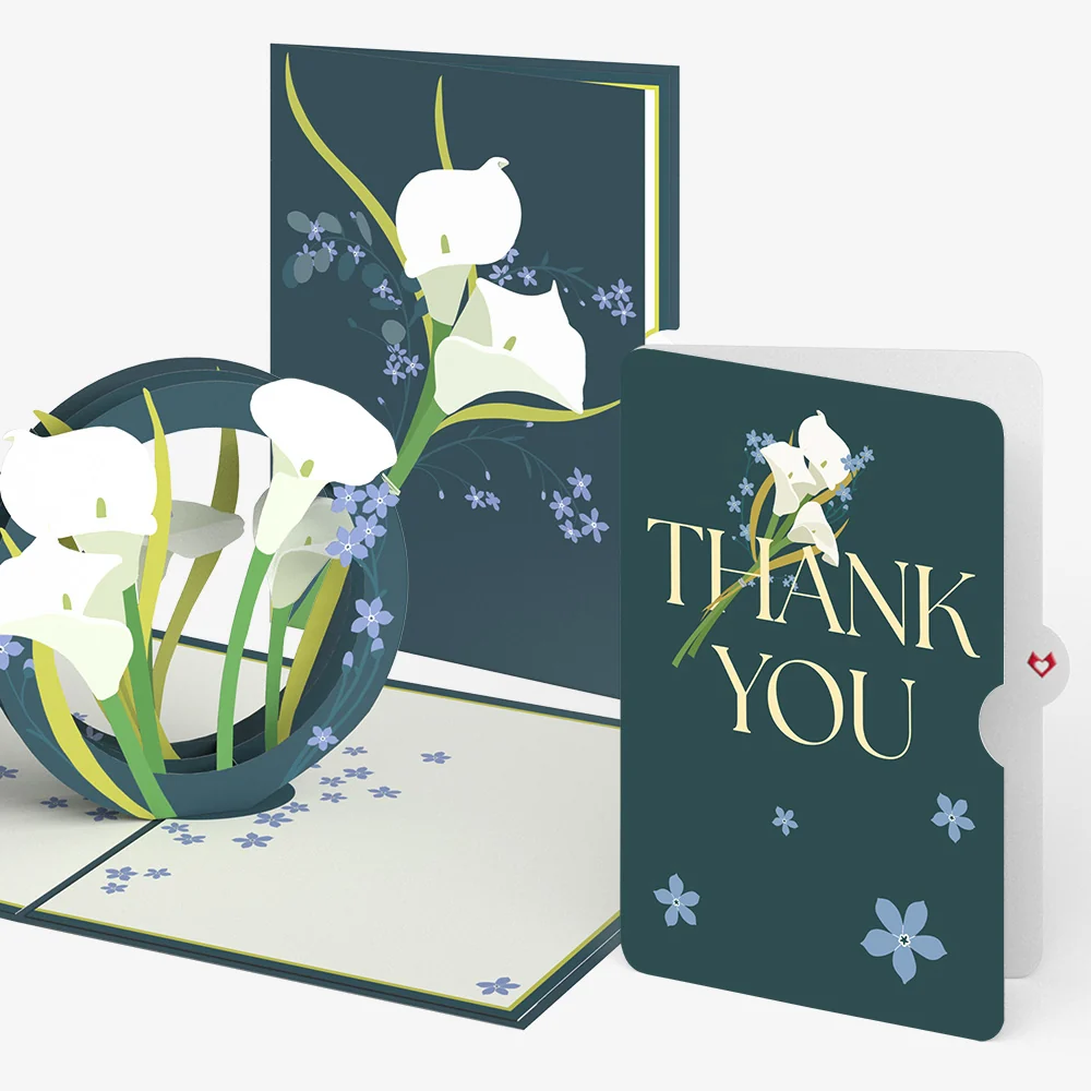 Lovepop Calla Lily Thank You Pop-Up Card and Sentiment Set Vase