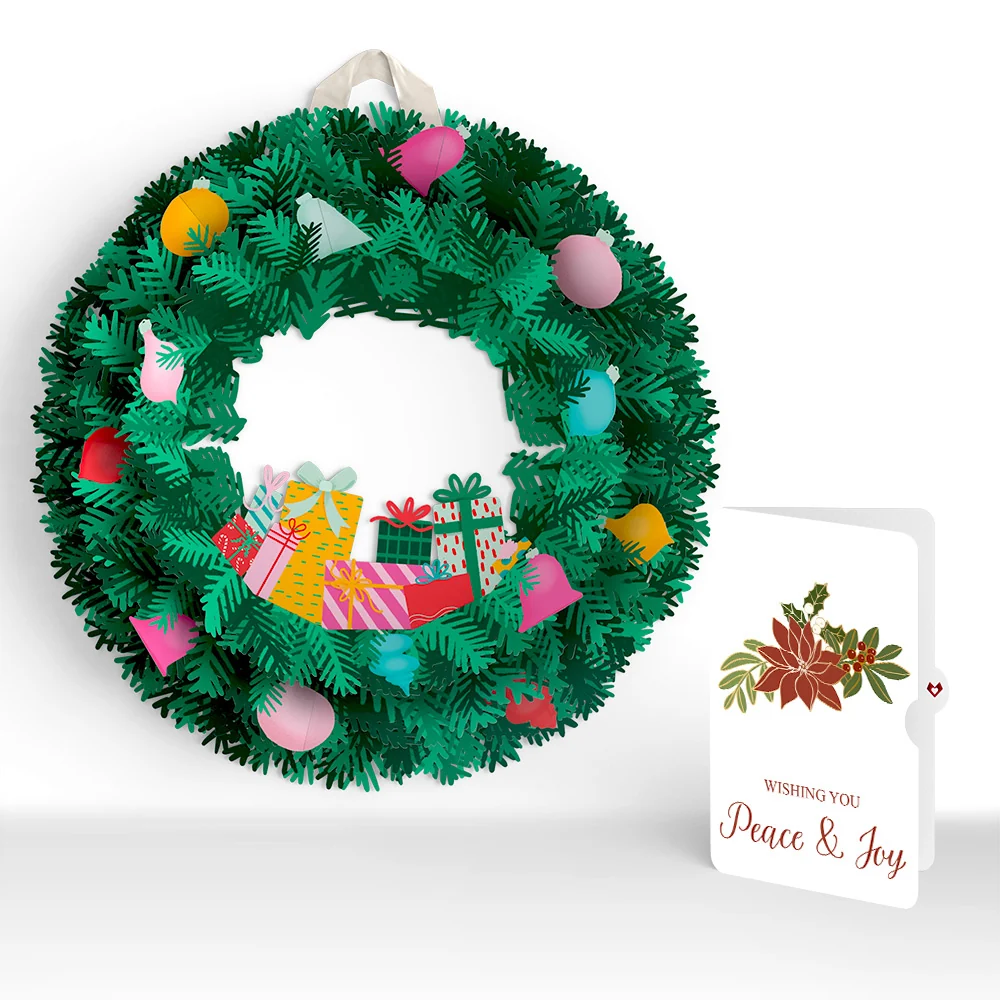 Lovepop Christmas Joy Wreath and Poinsettia Peace & Joy Sentiment Set