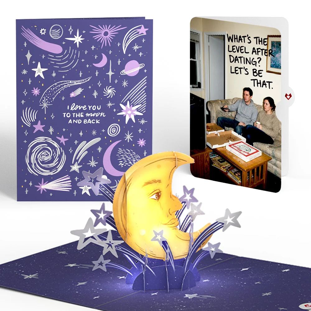 Lovepop Love You to the Moon and Back Light-Up Pop-Up Card and Level After Dating Sentiment Set