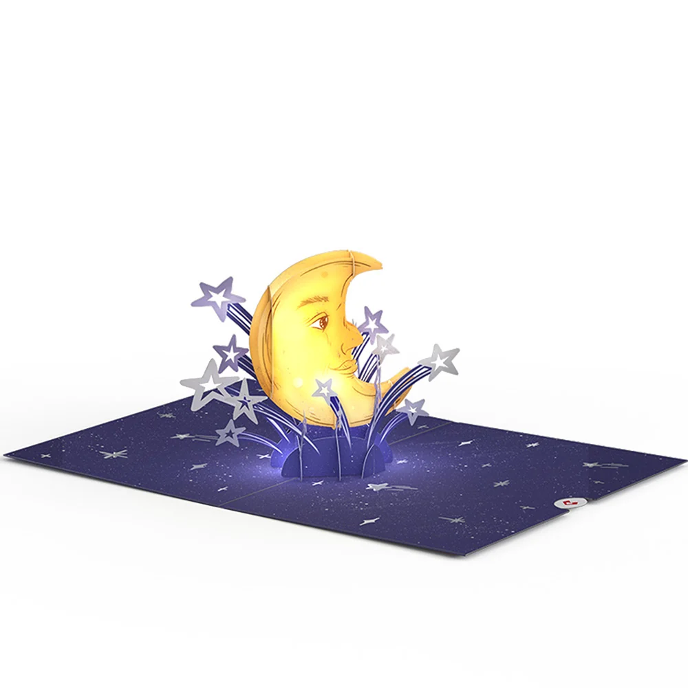 Lovepop Love You to the Moon and Back Valentine Light-Up Pop-Up Card and Sentiment Set for Girlfriend - Image 3