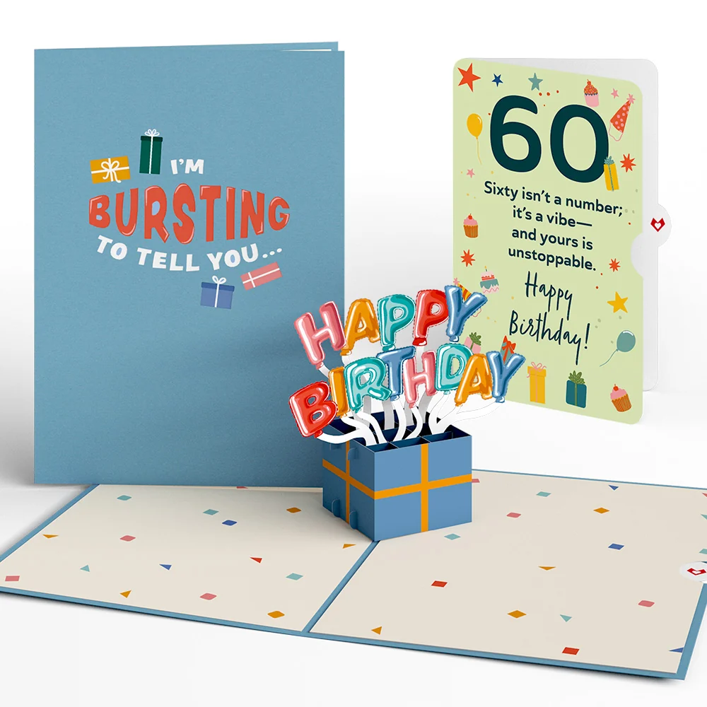 Lovepop Happy 60th Birthday Burst Pop-Up Card and Sentiment Set