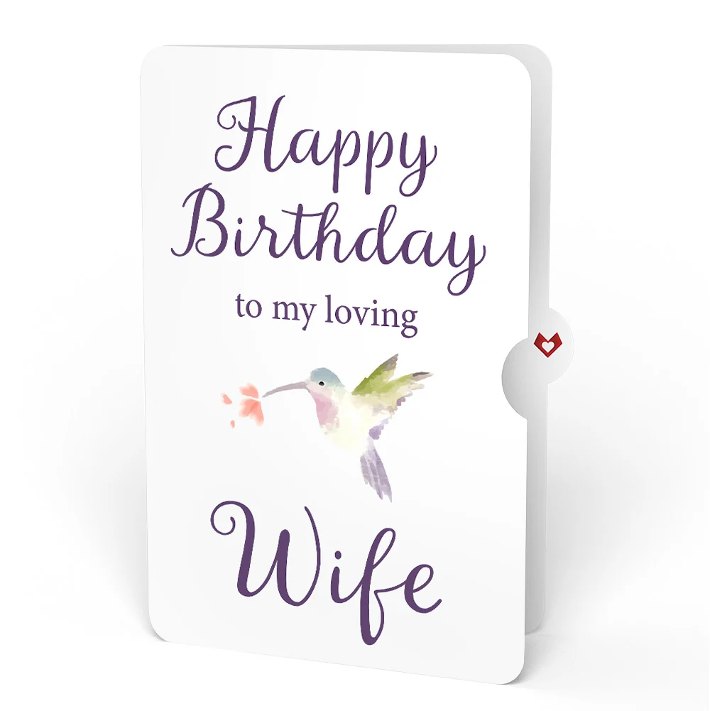Lovepop Hummingbird Birthday Pop-Up Card and Sentiment Set for Wife - Image 4