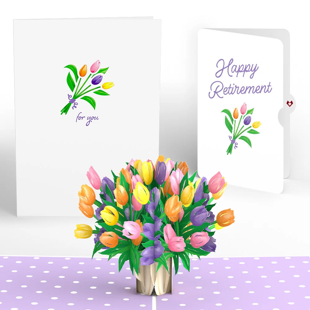 Lovepop Tulips Retirement Pop-Up Card and Sentiment Set Vase