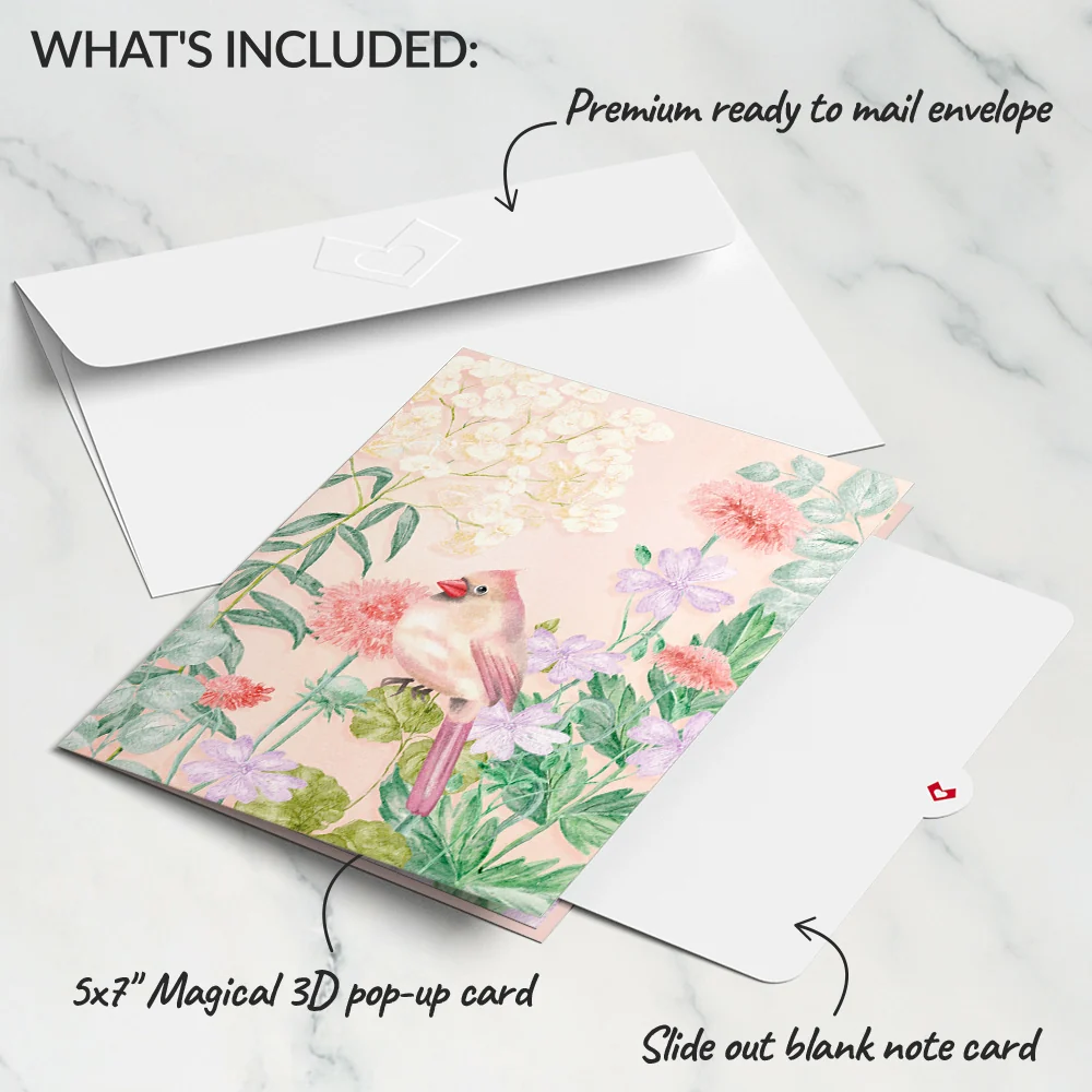 Lovepop Cardinals in the Garden Pop-Up Card - Image 5