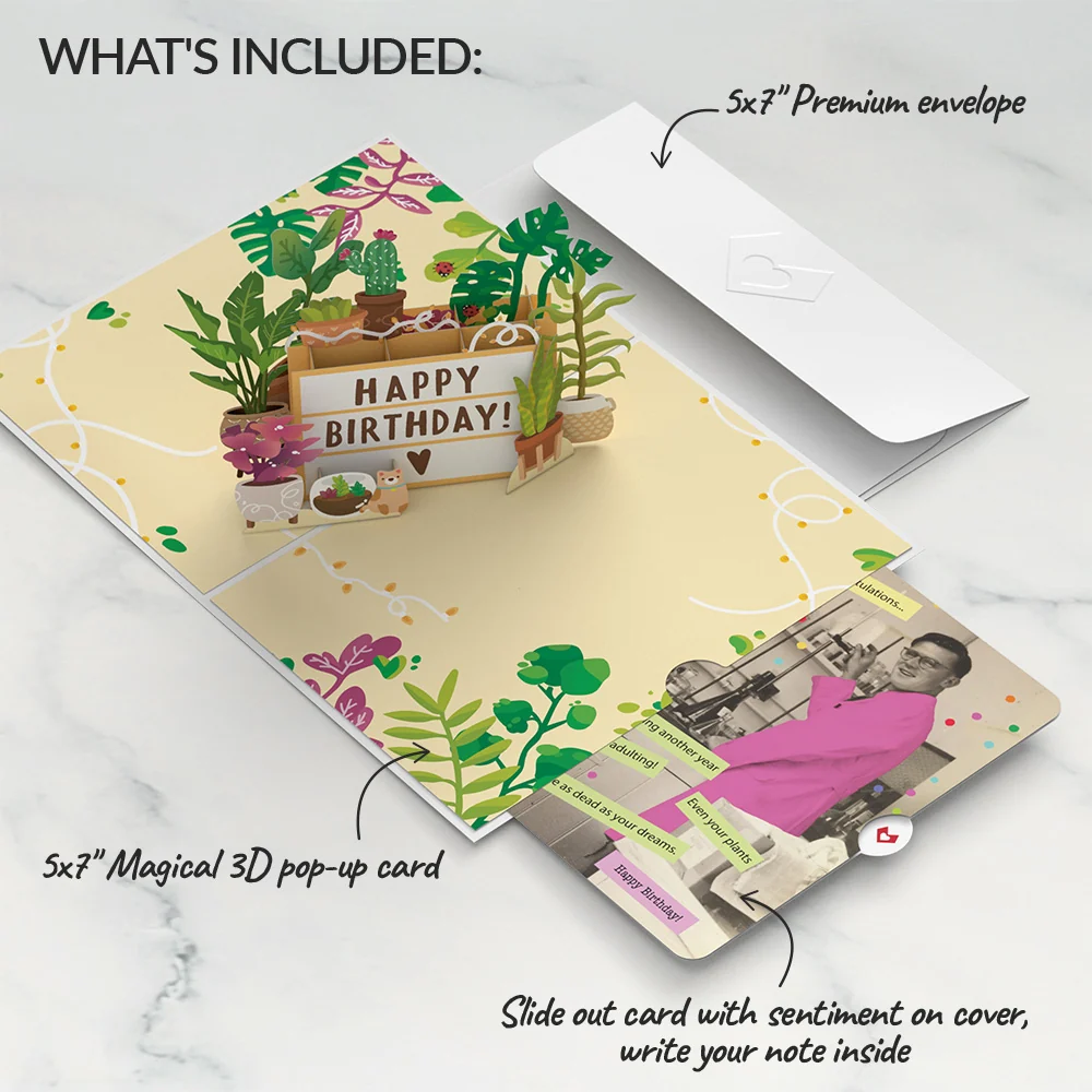 Lovepop Happy Birthday Plants Pop-Up Card and Sentiment Set - Image 2
