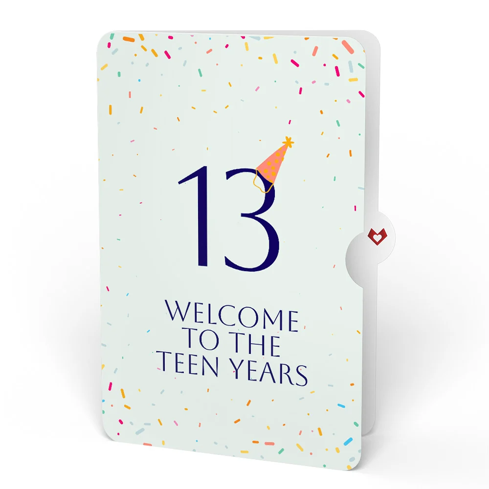 Lovepop Happy 13th Birthday Confetti Cake Music and Lights Pop-Up Card and Party Hat Sentiment Set Candle - Image 4