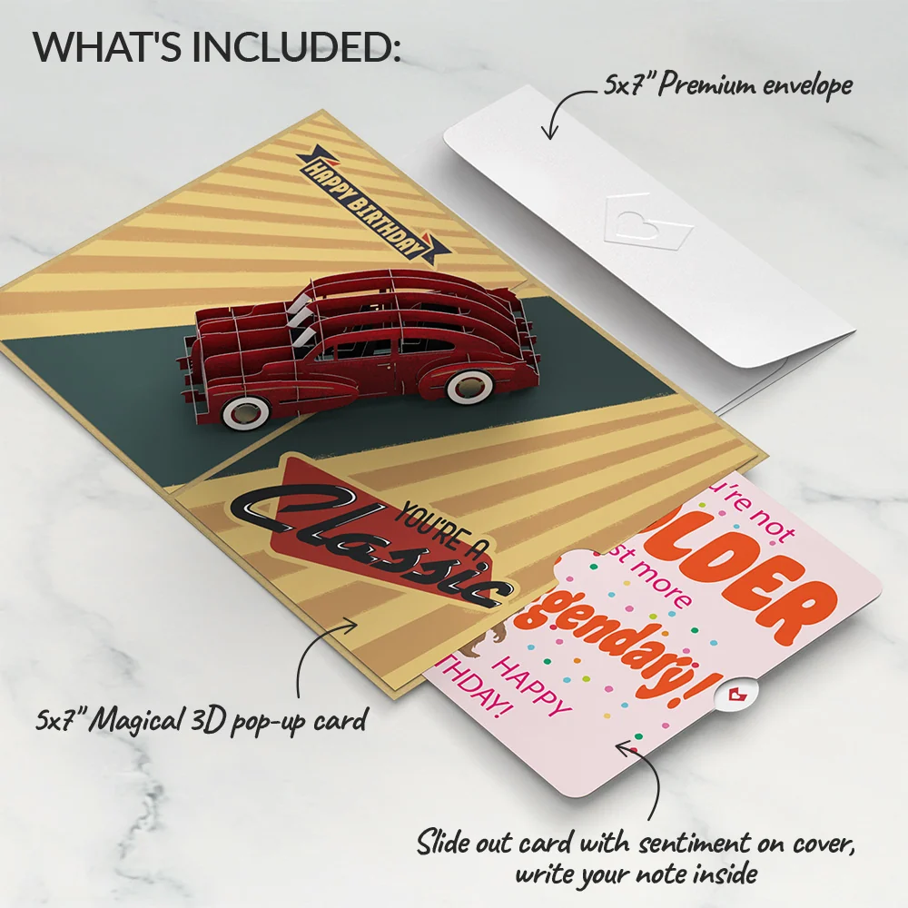 Lovepop Happy Birthday Classic Car Pop-Up Card and Sentiment Set — SKU SB-41A7AF-2CCC7BA27E7D1A - Image 2