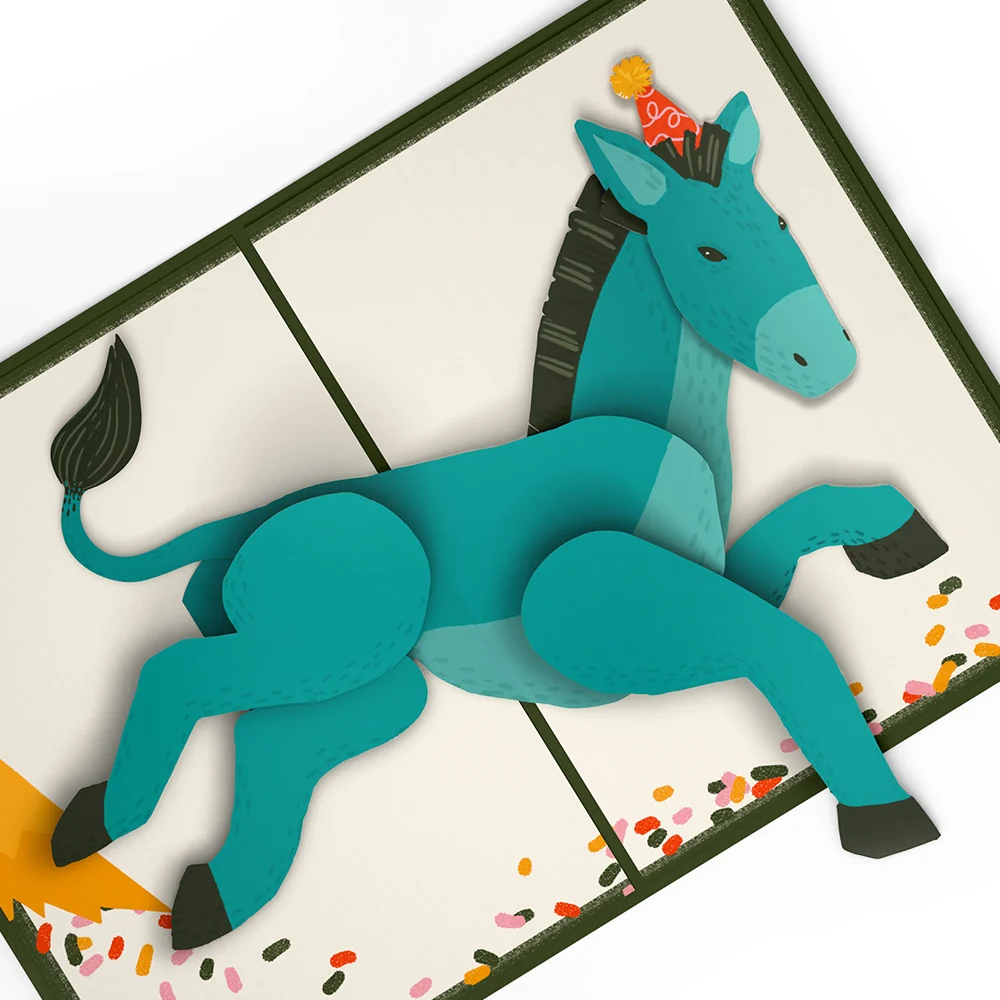 Lovepop Kick Ass Birthday Pop-Up Card and 40th Kick It Up Sentiment Set - Image 3